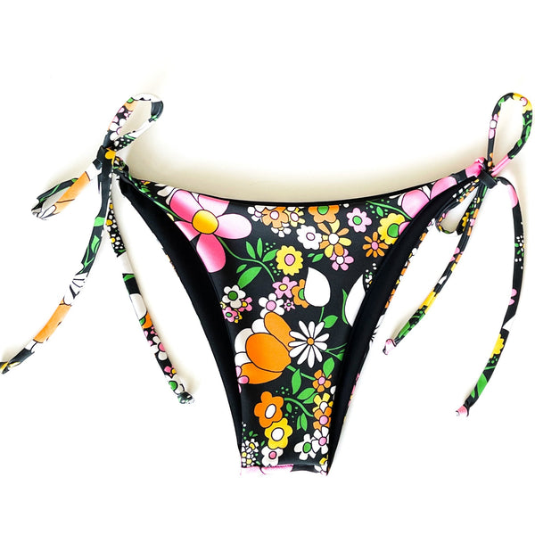 Kitty Side Tie Bottoms - Electric Bloom